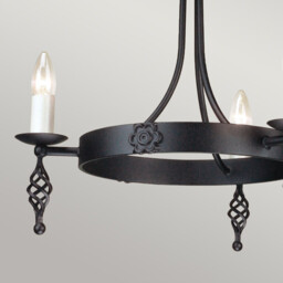 Belfry Chandelier 3 Light Black Finish, E14 - thumbnail 3