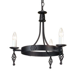 Belfry Chandelier 3 Light Black Finish, E14 - thumbnail 1