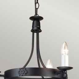 Belfry Chandelier 3 Light Black Finish, E14 - thumbnail 2