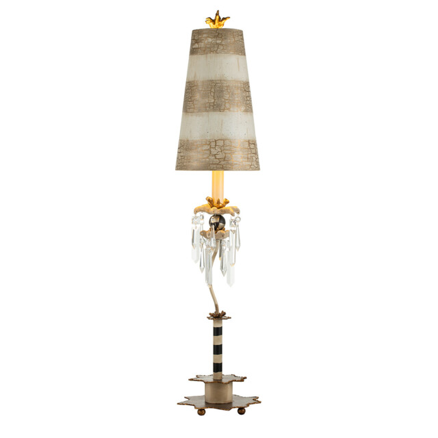Birdland 1 Light Table Lamp Black, Gold, Cream, E27 - image 1