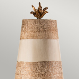Birdland 1 Light Table Lamp Black, Gold, Cream, E27 - thumbnail 2