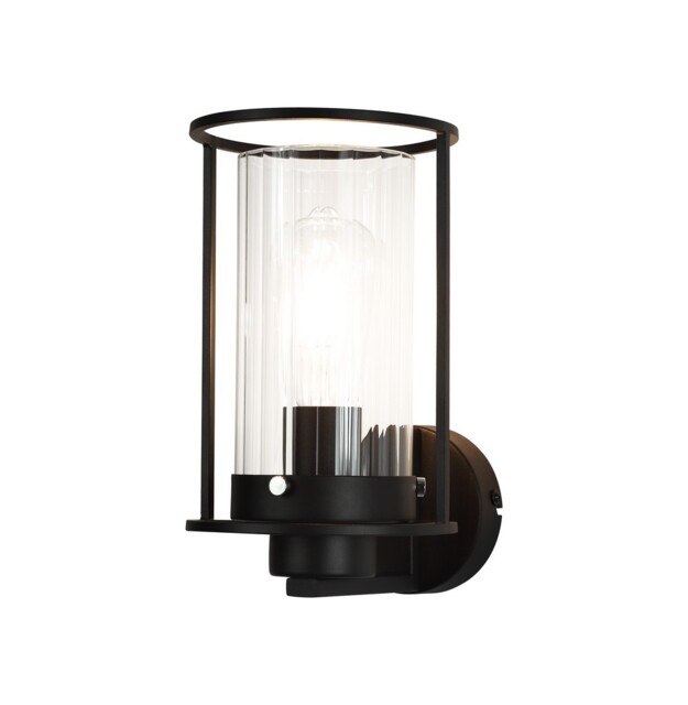 Smithtown Wall Light, 1 Light E27, Black, Clear Glass - image 1