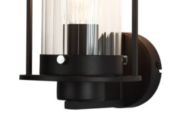Smithtown Wall Light, 1 Light E27, Black, Clear Glass - thumbnail 5