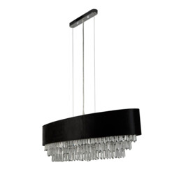 Glamour 8 Light Oval Pendant Black Velvet, Clear Crystal - thumbnail 2