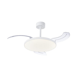 Slim Fan Mini 40cm 45W LED Dimmable Ceiling Light With 25W DC Fan, 2700-5000K Remote Control, 3150lm, White