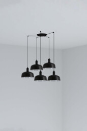 Tatawin Medium Cluster Pendant Ceiling Light , Gloss Black 5x E27