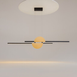 Skyline Modern Bar Pendant Ceiling Light Black 4000K 800lm Brass Shade - thumbnail 3