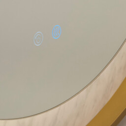 Luxo LED Mirror, Gold Metal with Marble Effect - thumbnail 3