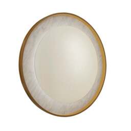 Luxo LED Mirror, Gold Metal with Marble Effect - thumbnail 2
