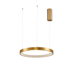 Preston Integrated LED Pendant Ceiling Light Antique Gold Brass Aluminium LED 25W 1800Lm 3000K - thumbnail 1
