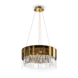 Wonderland Modern Cylindrical Pendant Ceiling Light Gold - thumbnail 1