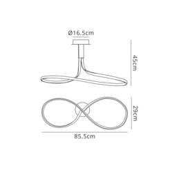 Nur Semi Flush Ceiling 40W LED 3000K, 3200lm, Dimmable White, Frosted Acrylic - thumbnail 2