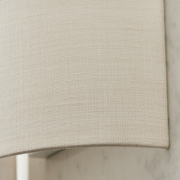 Obi 1 Light Up & Down Wall Light Vintage White Linen, Polyester Cotton, E27 - thumbnail 3
