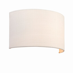 Obi 1 Light Up & Down Wall Light Vintage White Linen, Polyester Cotton, E27