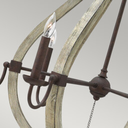 Middlefield 6 Light Chandelier Iron Rust Finish, E14 - thumbnail 3