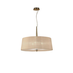 Loewe Single Pendant 3 Light E27, Antique Brass With Soft Bronze Shade