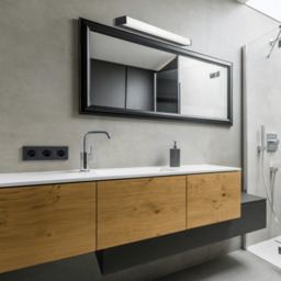 Zambelis 55cm Bathroom Over Mirror Light Black Matt LED 3000K IP44 - thumbnail 3