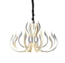 Versailles Ceiling Pendant LED Light 256W, 12339lm, 3000K Polished Chrome, White Acrylic - thumbnail 1