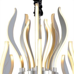 Versailles Ceiling Pendant LED Light 256W, 12339lm, 3000K Polished Chrome, White Acrylic - thumbnail 3