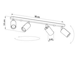 Ring 4 Light Spotlight Bar Grey, GU10 - thumbnail 2