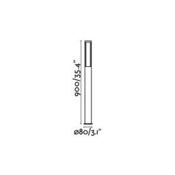 Logar LED Outdoor Tall Bollard Light Dark Grey IP54 - thumbnail 3