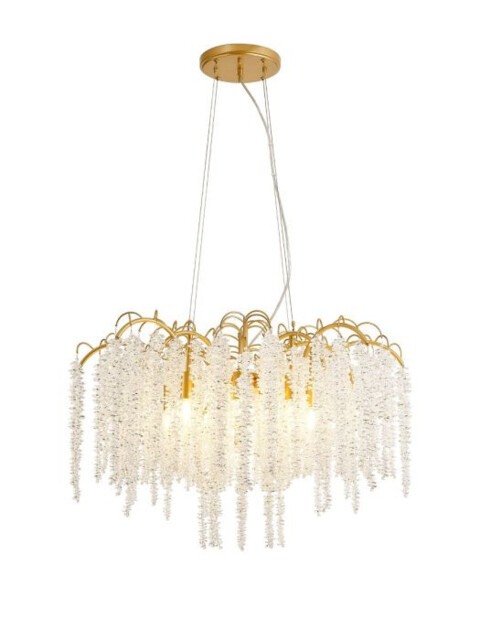 Wisteria Round Pendant, 9 Light E14, French Gold / Crystal Item Weight: 19.7kg - image 1