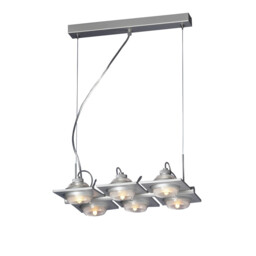 (0040 002) Ull Rectangular Pendant 6 Light G9 Silver Grey - thumbnail 1