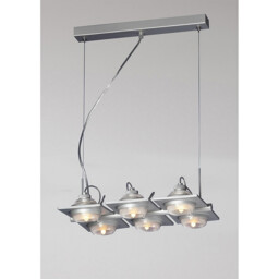 (0040 002) Ull Rectangular Pendant 6 Light G9 Silver Grey - thumbnail 2