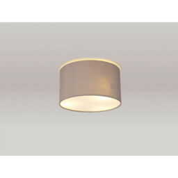 Baymont White 3 Light E27 Flush With 30cm x 17cm Faux Silk Shade, Grey/White Laminate & Frosted Acrylic Diffuser - thumbnail 2