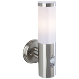 Plaza 1 Light Outdoor Wall Light Light, PIR Stainless Steel IP44, E27