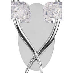 Loewe Wall Lamp Switched 2 Light E14, Polished Chrome With Cream Shade - thumbnail 3
