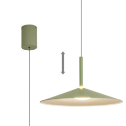 Calice 48cm Rise And Fall Pendant, 16W LED, 3000K, 1200lm, Green/White, 3yrs Warranty - thumbnail 1