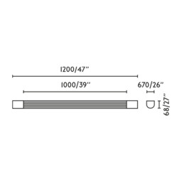 Kiva 120cm LED Bathroom Wall Lamp Matt Black IP44 18W 2700K - thumbnail 2