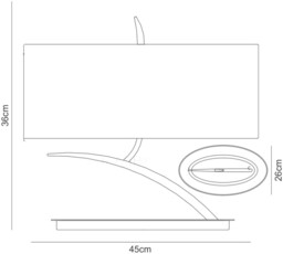 Eve Table Lamp 2 Light E27 Small, Polished Chrome with Black Oval Shade - thumbnail 2