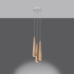 Sula Cluster Pendant Ceiling Light Natural Wood - thumbnail 3