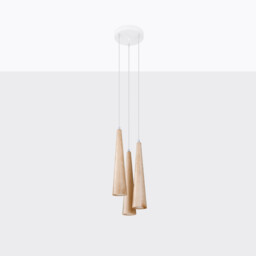 Sula Cluster Pendant Ceiling Light Natural Wood - thumbnail 2