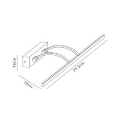 Walton Small 2 Arm Wall Lamp, Picture Light, 1 x 14W LED, 3000K, 1070lm, Satin Nickel - thumbnail 2