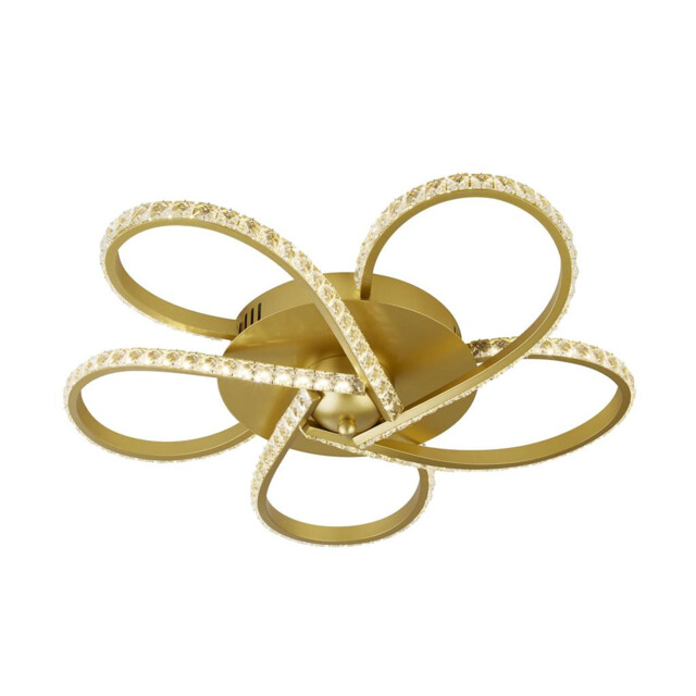 Daisy 5 Light LED Flush Fitting, Gold, Clear Crystals 4000K - image 1