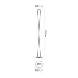 Bucle Floor Lamp 50W LED 3000K, 4300lm, Dimmable, White, Frosted Acrylic - thumbnail 2