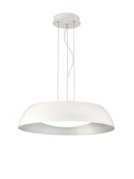 Argenta Ceiling Pendant Large 30W LED 3000K, 3000lm, Matt White, Silver, White Acrylic