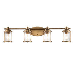 Kichler Ashland Bay Wall Lamp Natural Brass, IP44 - thumbnail 1