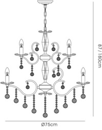 Zinta Ceiling Pendant Chandelier 2 Tier 12 Light Polished Chrome, Crystal (Item Requires Assembly) - thumbnail 3