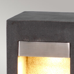 Parkstone Outdoor Pedestal Light Basalt Stone with Stainless Steel, 3000K, IP55 - thumbnail 2