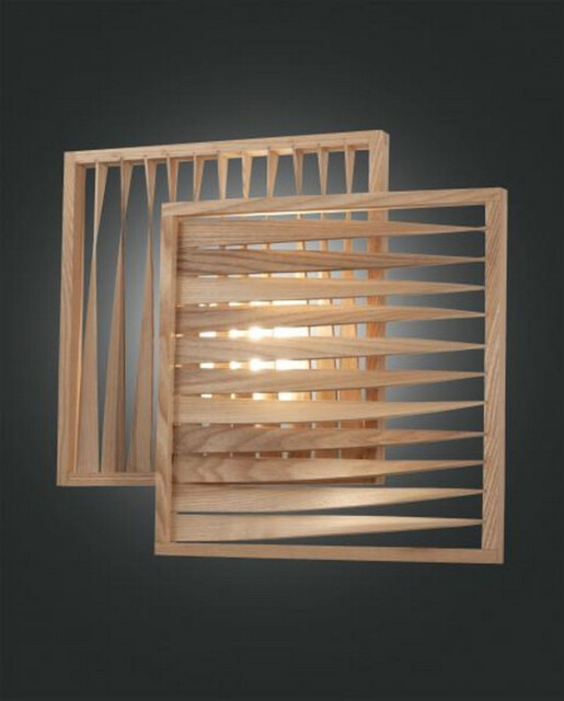 Loft Integrated LED Wall Light Ash Wood Glass - image 1
