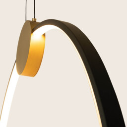 Viora 60cm Pendant Ceiling Light Gold Matt-Black Matt Ring LED 3000K Dimmable - thumbnail 5