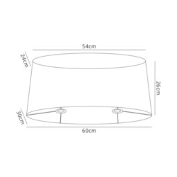Louise Oval White Organza Shade Suitable For, M5280, 540/600x260mm - thumbnail 5