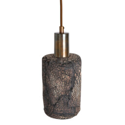 Senna Pendant Black Clay, Antique Brass - thumbnail 3