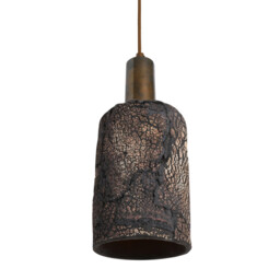 Senna Pendant Black Clay, Antique Brass - thumbnail 2