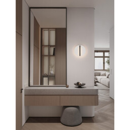 Nalu 20cm Flush Wall Lamp Sandy Black, White Triac Dimmable LED 15W 900lm 2700K - thumbnail 2