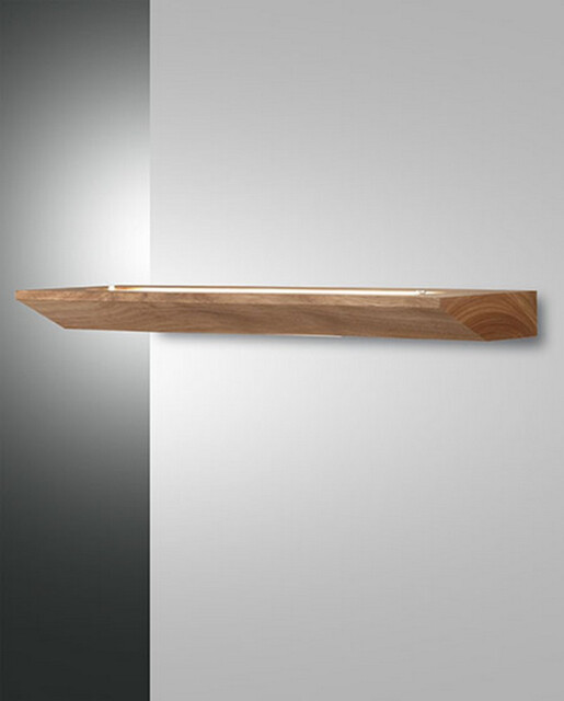 Linus LED Wall Uplight Oak Glass - image 1